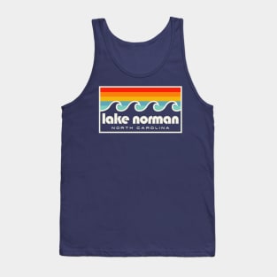 Lake Norman North Carolina Retro Sunset Waves Tank Top